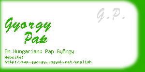 gyorgy pap business card