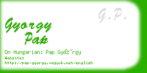 gyorgy pap business card